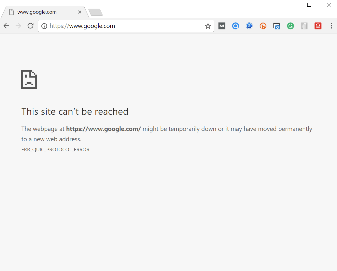 Err_quic_protocol_error ubuntu google